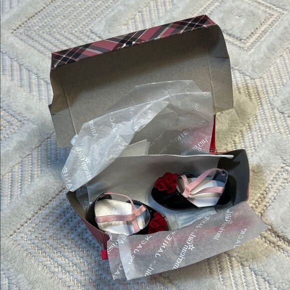 American Girl X Janie And Jack Holiday Rose Ballet Flats For Dolls - Picture 1 of 5